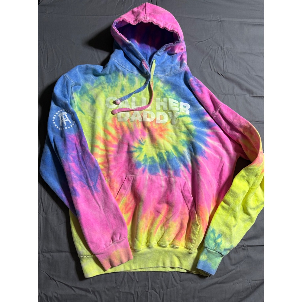 Barstool Sports Call Her Daddy Hoodie Unisex Large Multi Tie DyeBarstool Logo